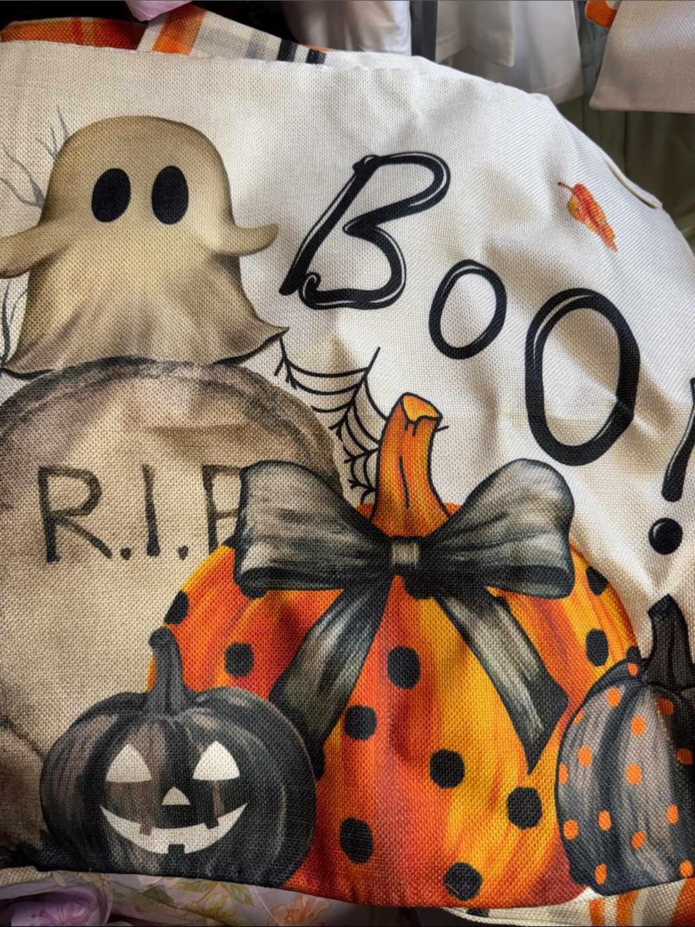 18”x18” Halloween Pumpkin Ghost throw pillow cover